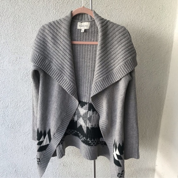 Anthropologie Sabine Open Sweater Cardigan Geometric Wrap - XS